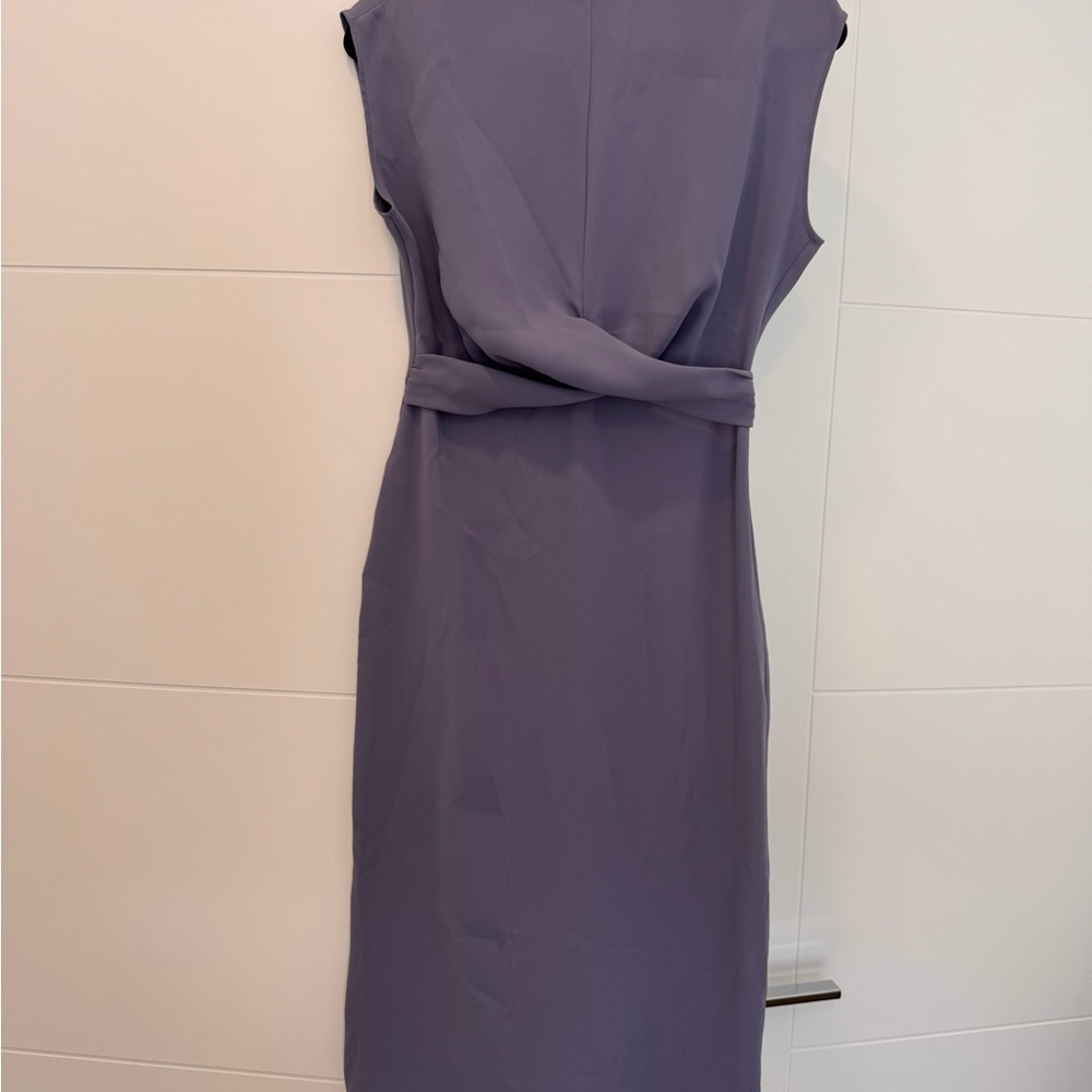 Worthington Lavender Sleeveless Twist-Waist Midi Dress